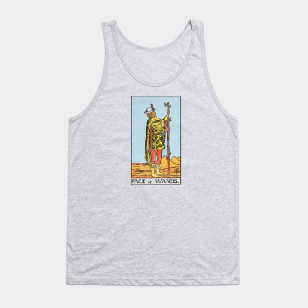 Page of wands tarot card (distressed) Tank Top by Nate's World of Tees